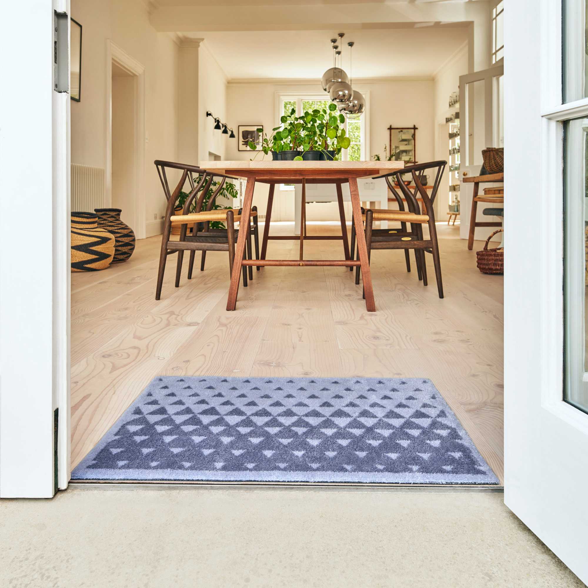 Graded Triangles Washable Doormats In Grey